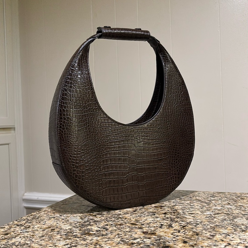 Staud croc skin moon bag